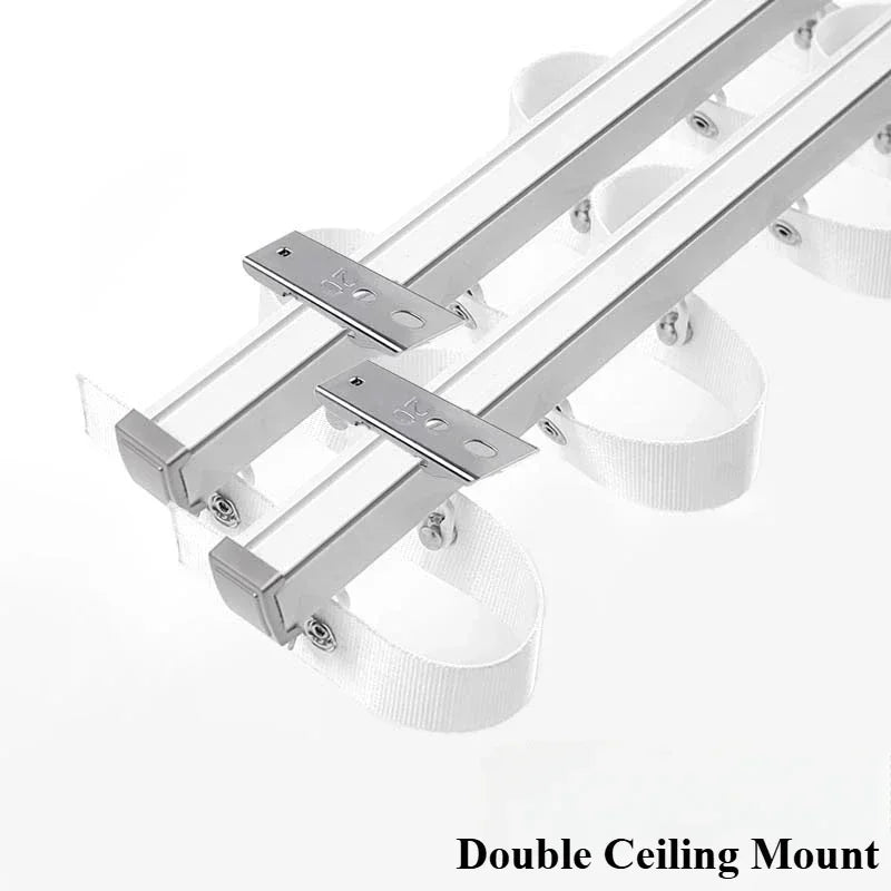 Custom Premium Aluminum Alloy S Shaped Curtain Track for Ceiling Side Installation with Thick Double Rail System and Accessories
