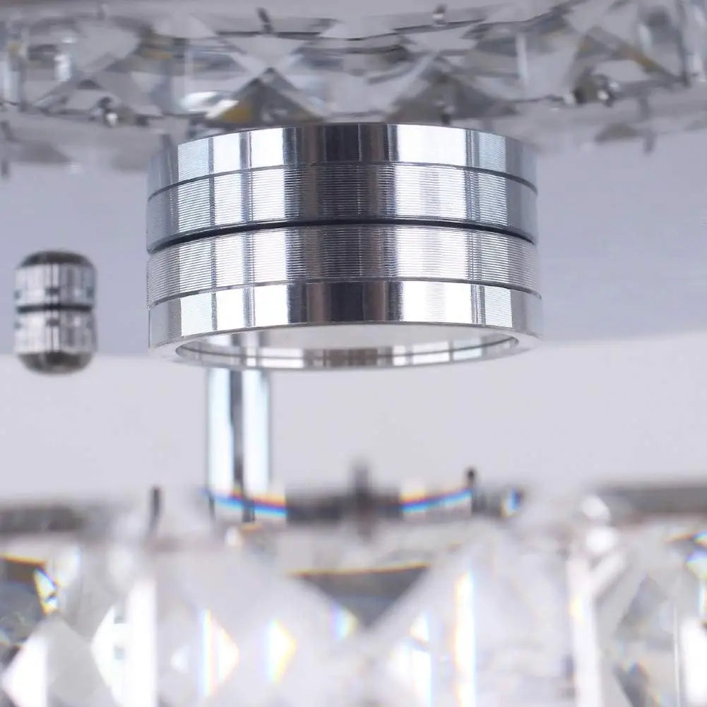 Dixun Modern Mini Led Chandelier Semi Flush Mount Crystal Lighting Ceiling Crystal Lamp for Bedrooms Dinning Rooms Hallway (Roun