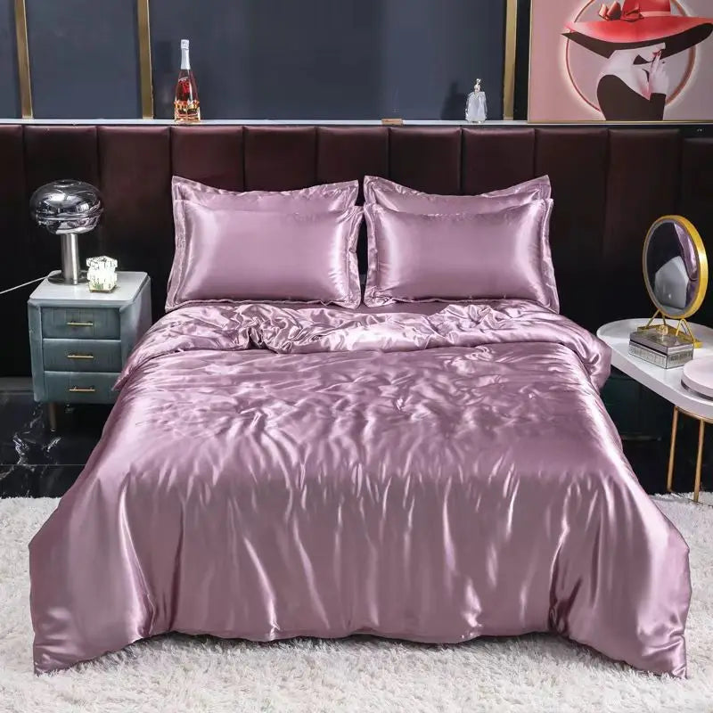 100% Mulberry Silk King Bedding Sets Duvet Cover with Pillowcase Comfortable Bed Sets Linen Sheet Silky Bed Cover Sets