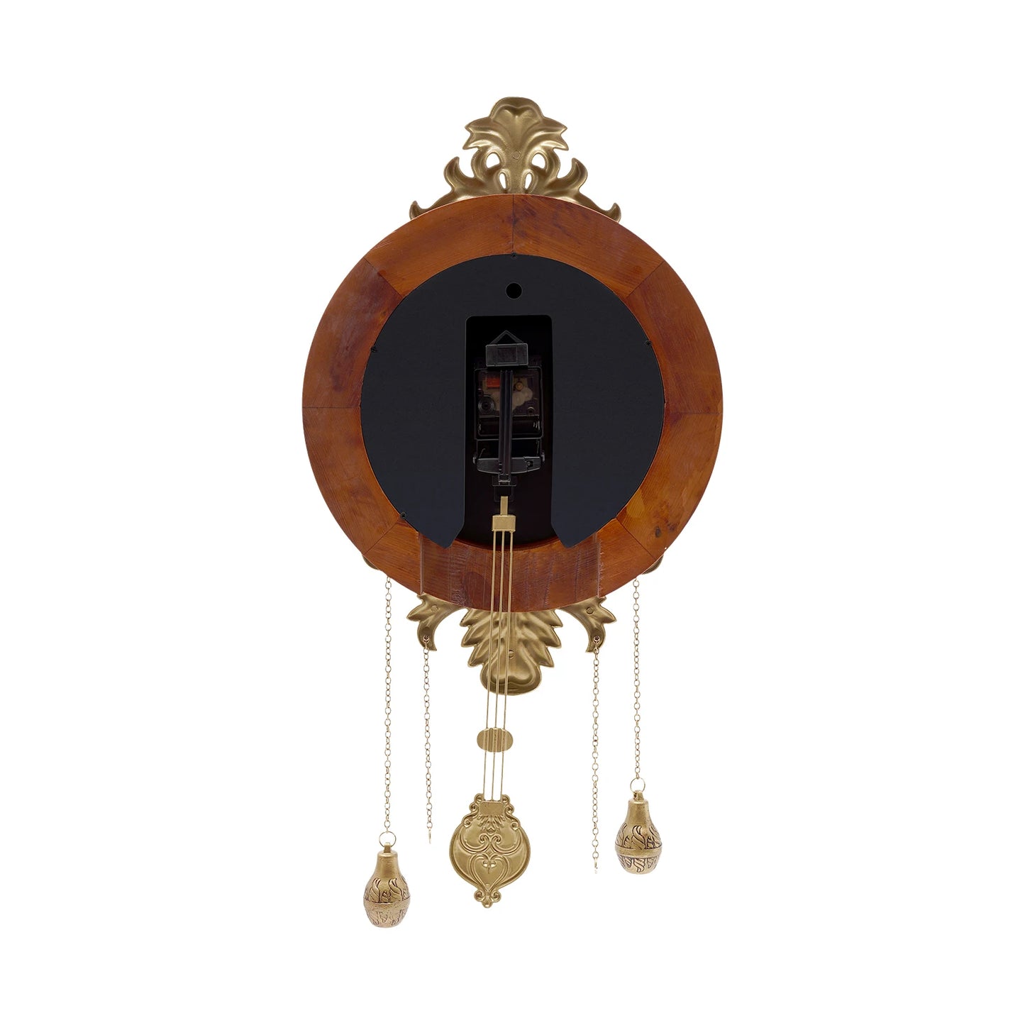 Retro Wall Clock, Silent Wall Clock with Swinging Pendulum, Battery Operated Pendulum Clock, for Bedroom Living Room 13.8*29Inch