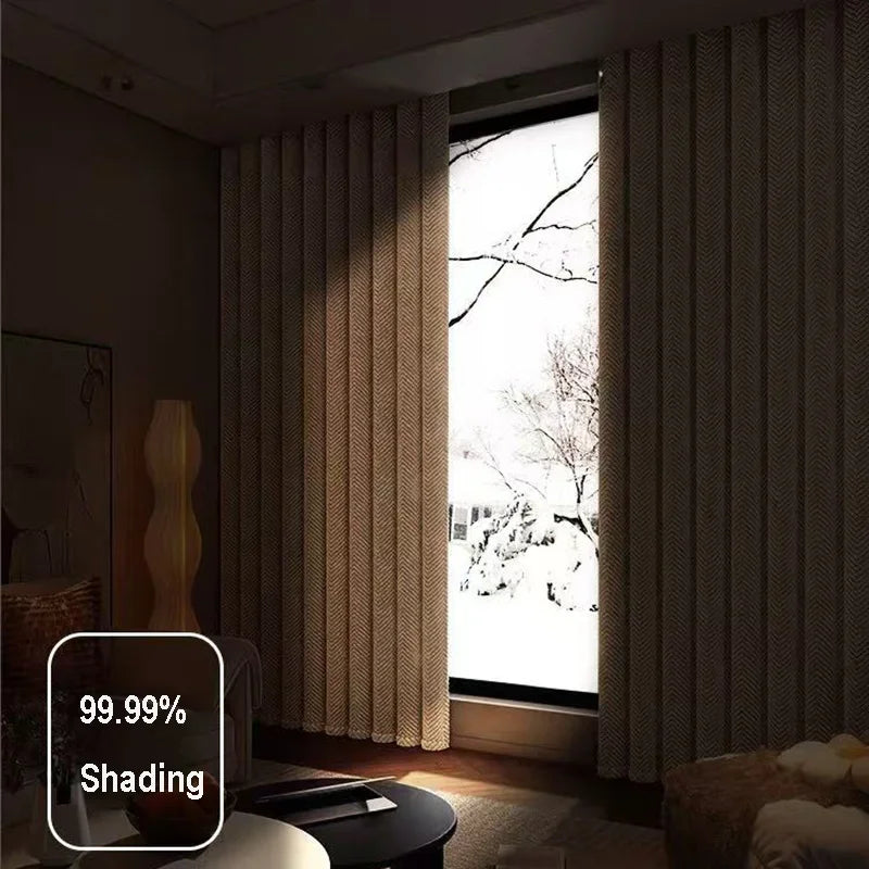 Blackout Curtains for Living Room Bedroom Windproof Thermal Insulated Window Drapes Winter Warm Cold Weather Blind Energy Saving