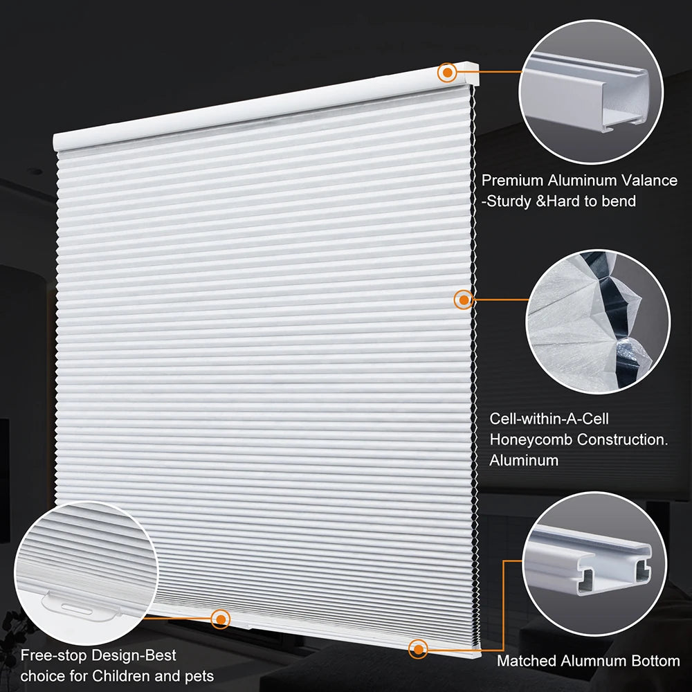 Persilux Blackout Cellular Blinds Honeycomb Shades Double Cells Cordless  Windows Shades Saving Energy Thermal Insulation Custom
