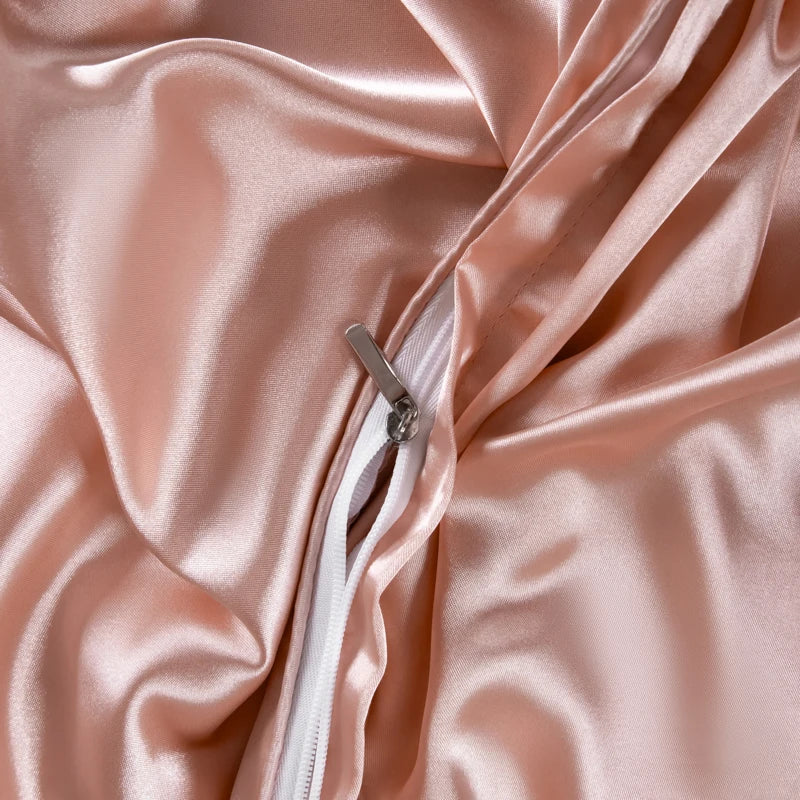 100% Mulberry Silk King Bedding Sets Duvet Cover with Pillowcase Comfortable Bed Sets Linen Sheet Silky Bed Cover Sets