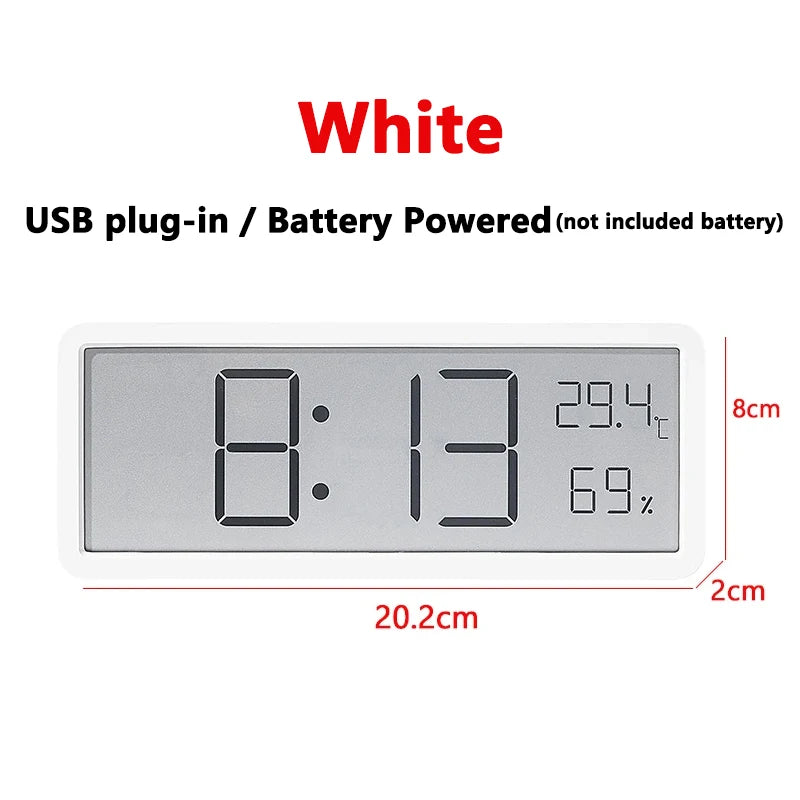 LCD Screen Digital Wall Clock Time Temperature Humidity Display Electronic Clock Simple Multifunction Desktop Clock Home Decor