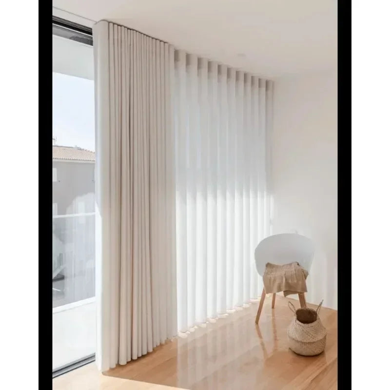Custom Premium Aluminum Alloy S Shaped Curtain Track for Ceiling Side Installation with Thick Double Rail System and Accessories