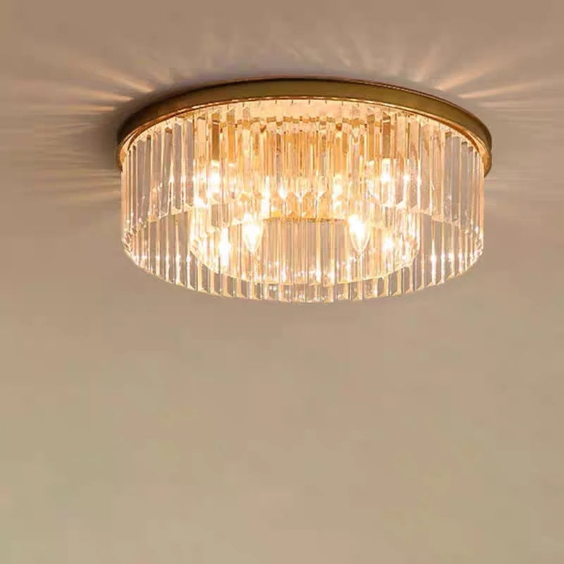 Luxury American Retro Ceiling Crystal Pendant Lights Living Dining Room Lighting Decor Chandelier Indoor Hanging Lights Fixture