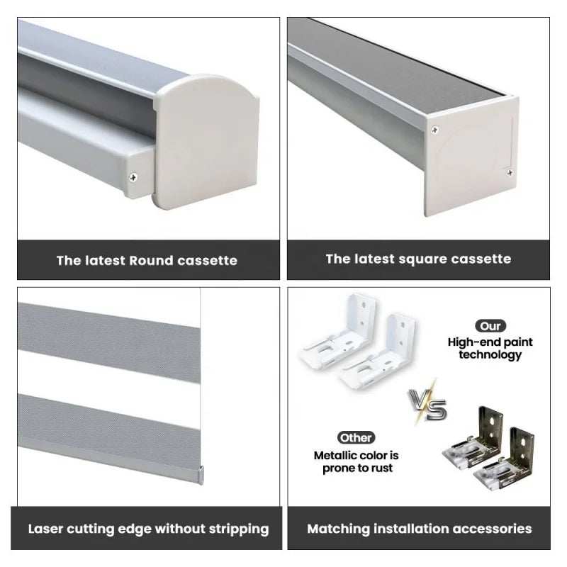 High Quality Custom Shades Waterproof Fabric Wired Motor Tuya Alexa Google Home Smart Control Automatic Zebra Blinds For Window