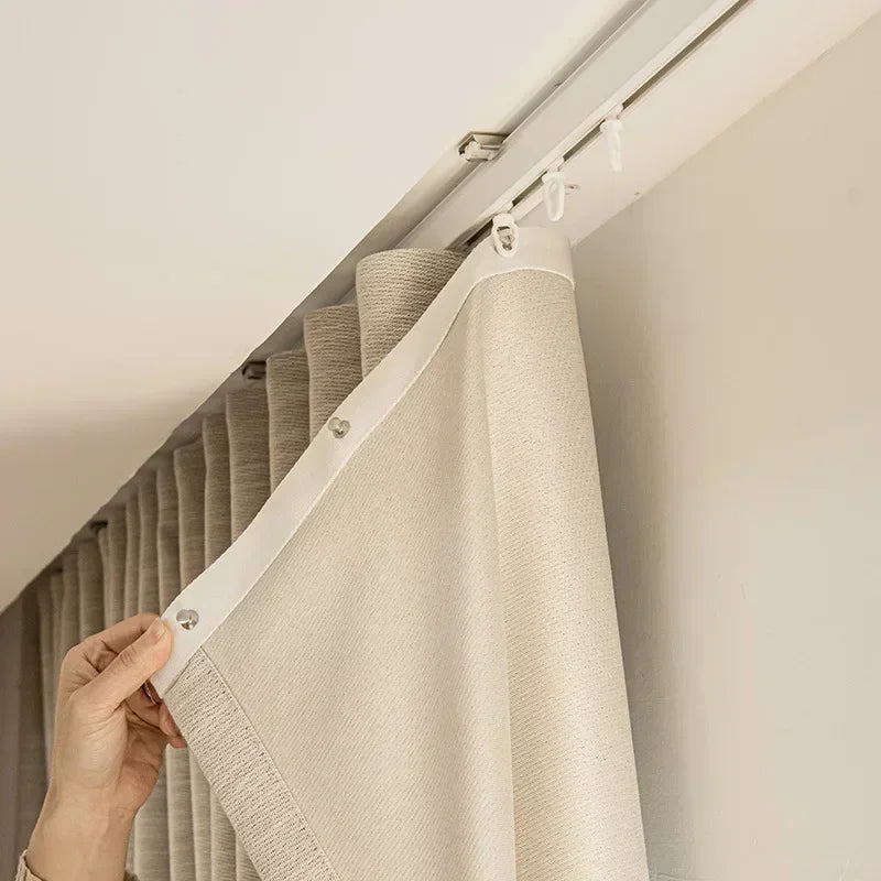 Custom Premium Aluminum Alloy S Shaped Curtain Track for Ceiling Side Installation with Thick Double Rail System and Accessories