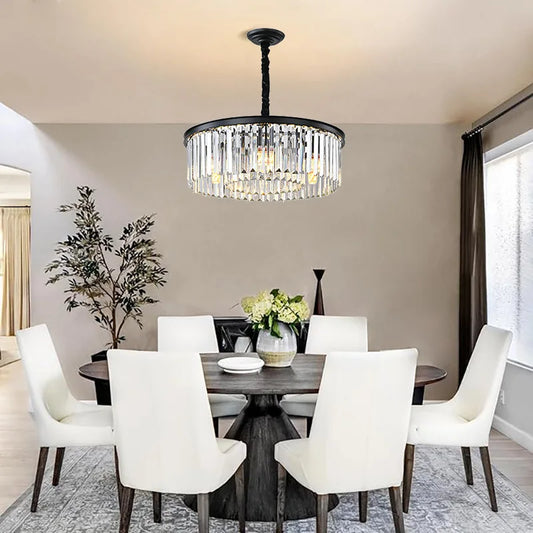 Luxury American Retro Ceiling Crystal Pendant Lights Living Dining Room Lighting Decor Chandelier Indoor Hanging Lights Fixture