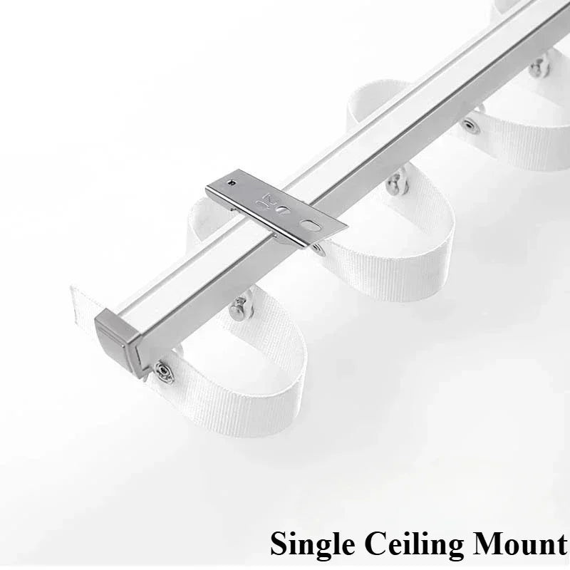 Custom Premium Aluminum Alloy S Shaped Curtain Track for Ceiling Side Installation with Thick Double Rail System and Accessories