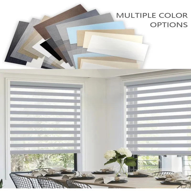 High Quality Custom Shades Waterproof Fabric Wired Motor Tuya Alexa Google Home Smart Control Automatic Zebra Blinds For Window