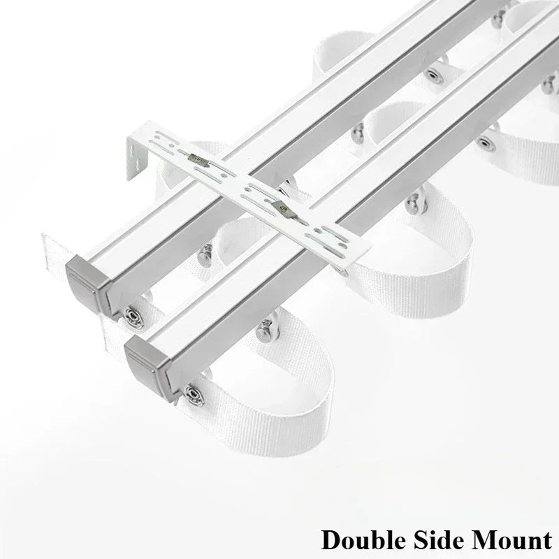 Custom Premium Aluminum Alloy S Shaped Curtain Track for Ceiling Side Installation with Thick Double Rail System and Accessories