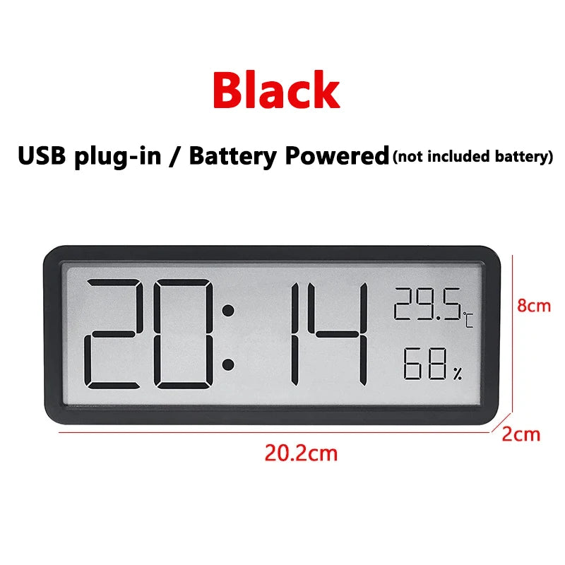 LCD Screen Digital Wall Clock Time Temperature Humidity Display Electronic Clock Simple Multifunction Desktop Clock Home Decor